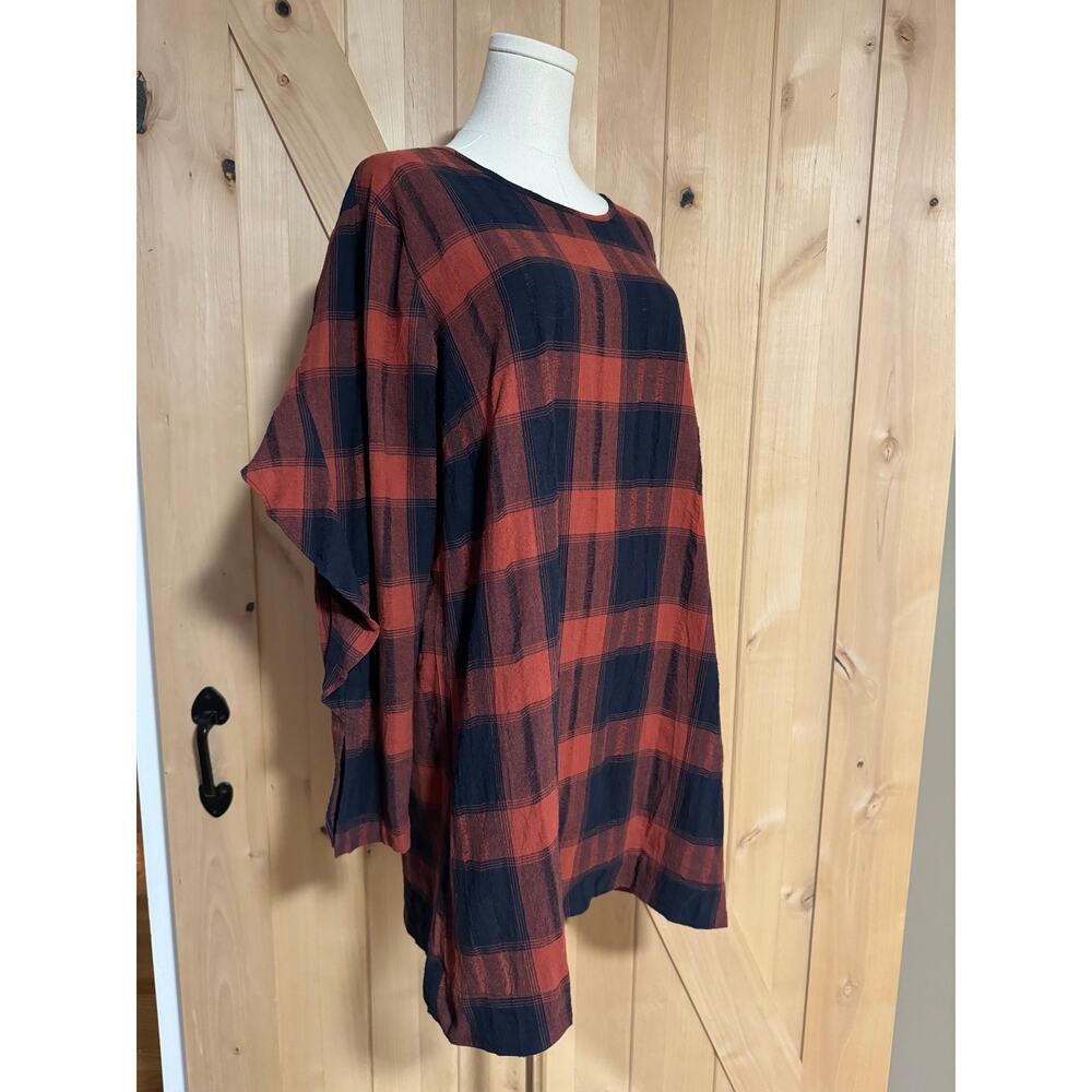 BCBGeneration | Red Black Plaid Long Sleeve Shirt Dress | Size Large
